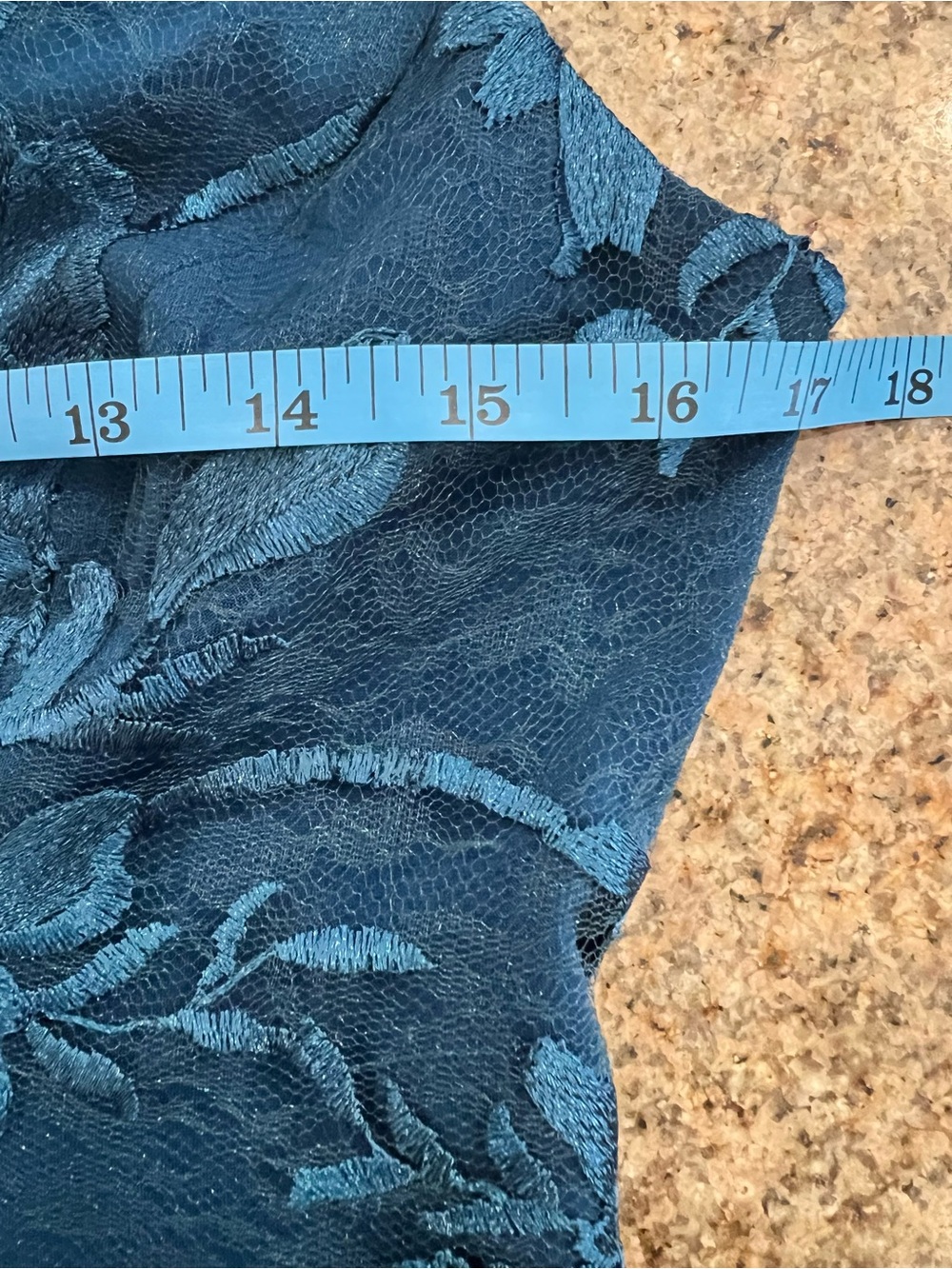 Dress the Population Sidney Gown Peacock Blue 3D Floral Appliqué Maxi Dress M - Picture 12 of 15